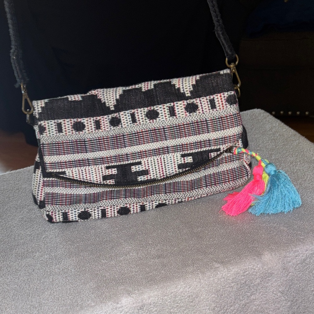 Stylish Black and White Patterned Women's Bag
